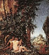 Albrecht Altdorfer Landscape with Satyr Family oil painting reproduction